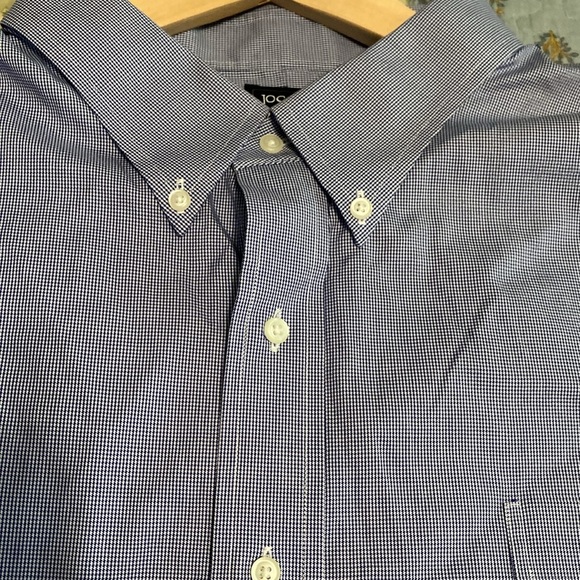 Jos. A. Bank Big Mens Blue and White check TravelerCollection Button-Down Shirt - Picture 4 of 4